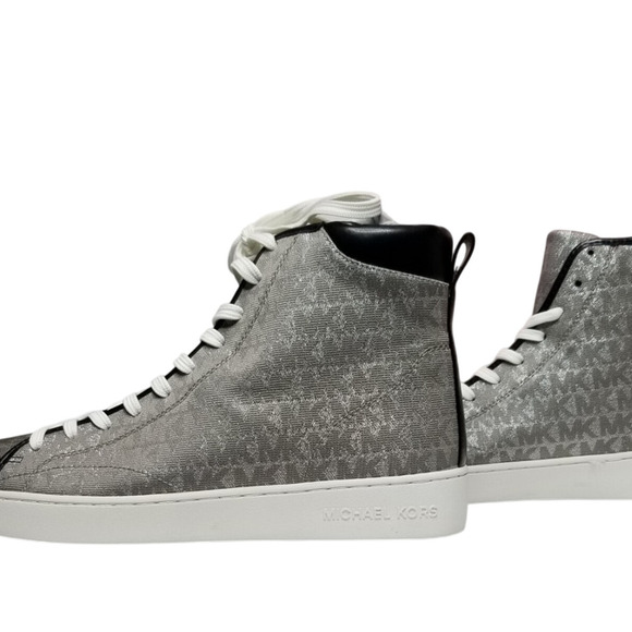 Michael Michael Kors Women's Eddie High Tops Size 10 Silver #43F2VFE5Y NWT - Picture 1 of 9